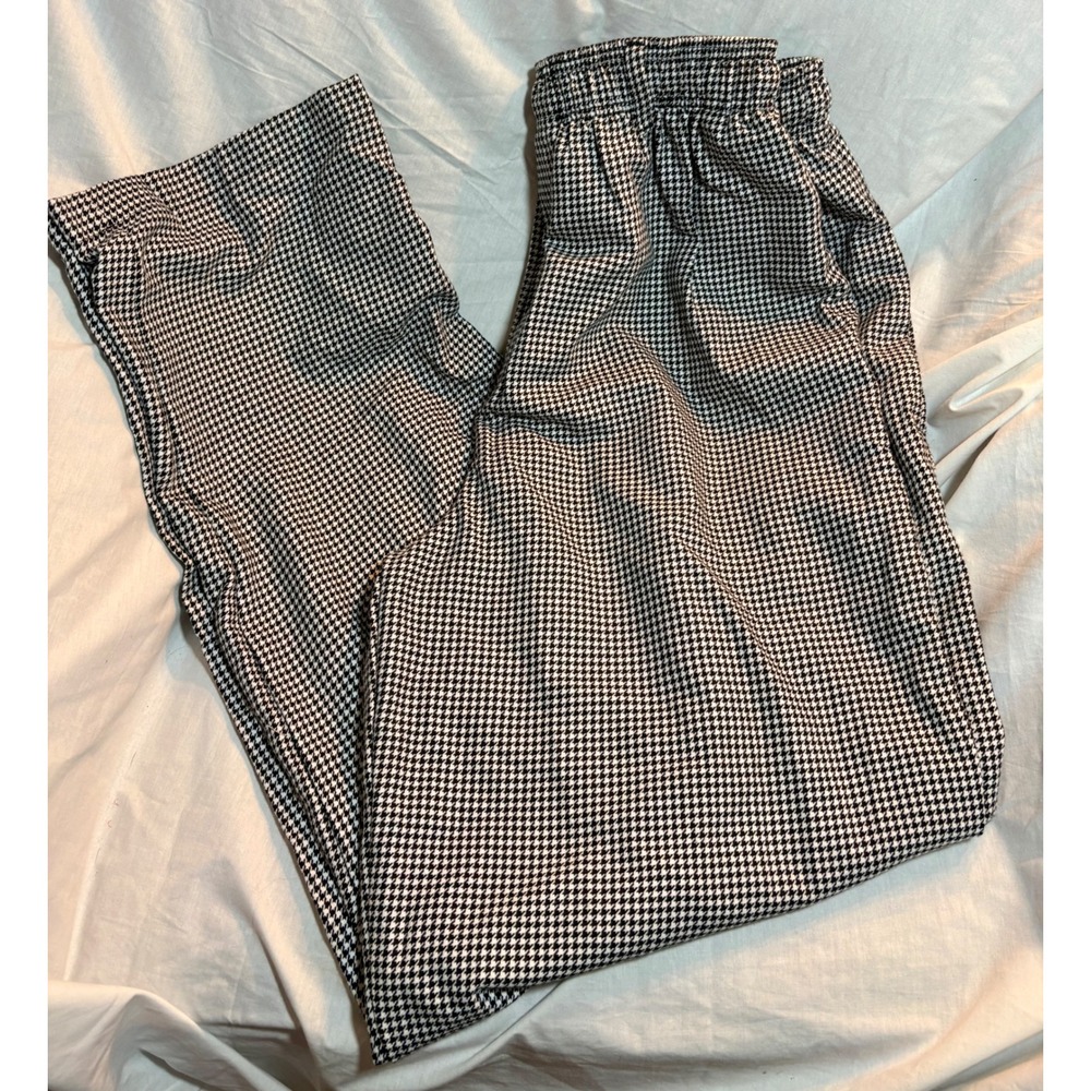 Mercer Culinary Millennia Chef Pants Large Houndstooth Elastic Waist Drawstring